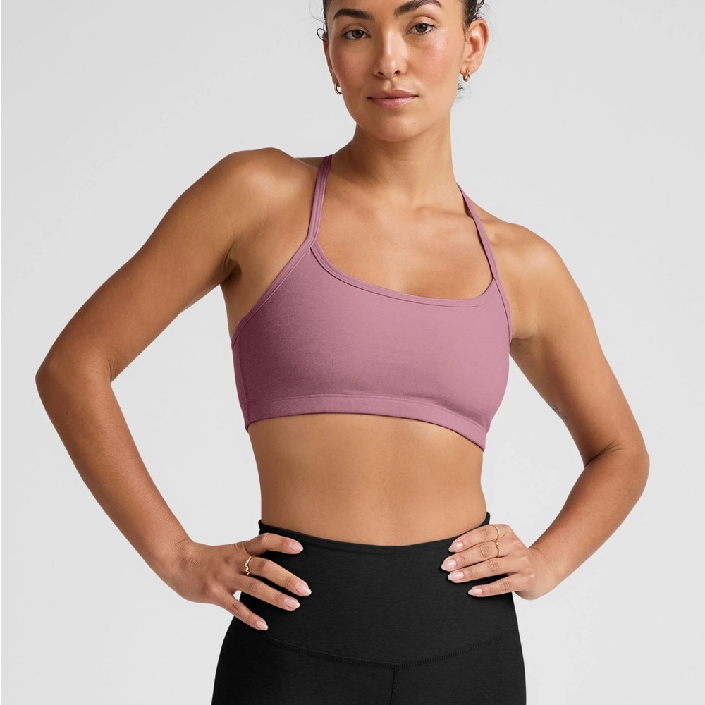 Beyond Yoga  Ballet Pink Heather Sports Bra